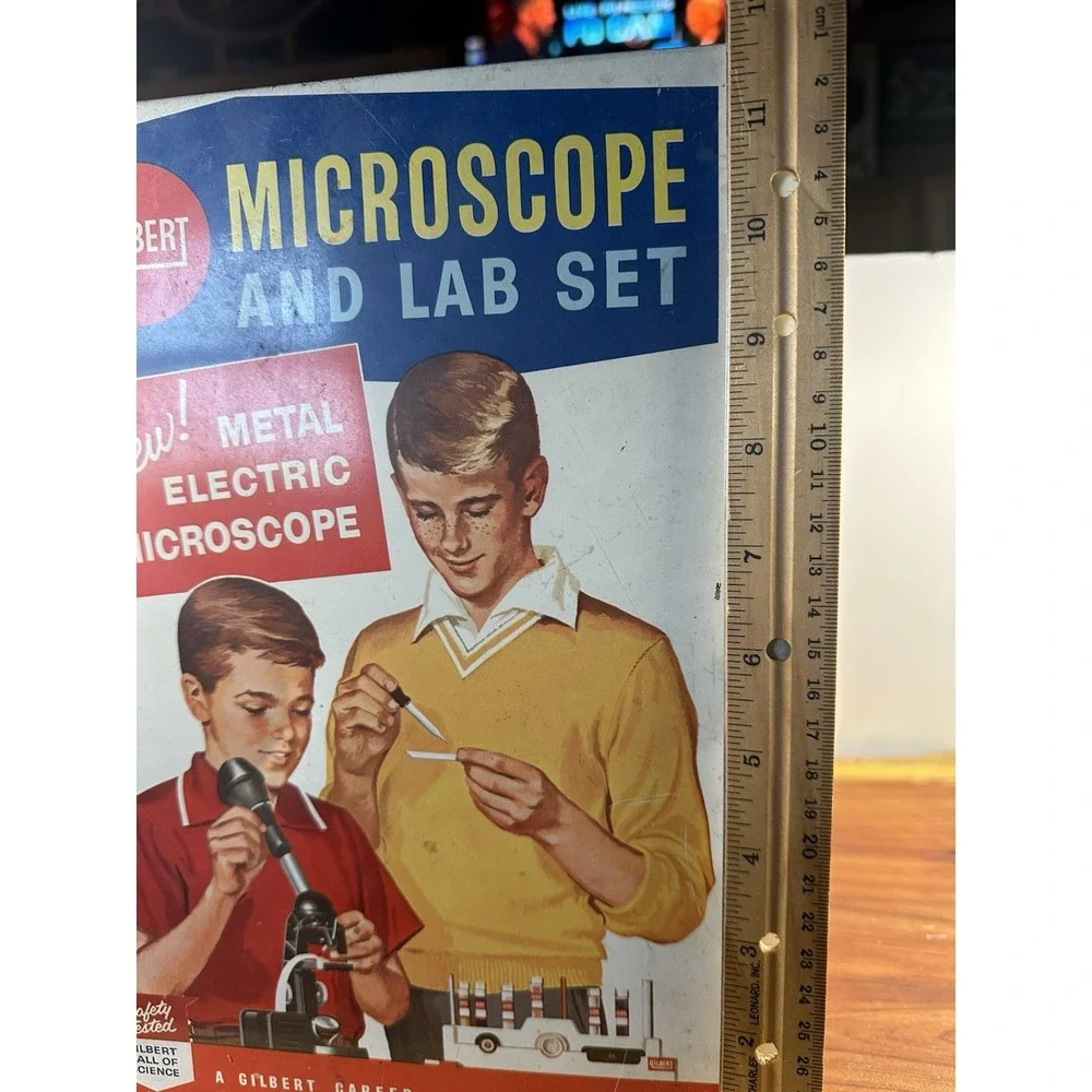 Vintage Gilbert Microscope‎ And Lab Set Metal BOX Only